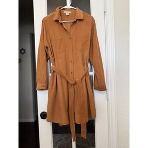 Lucky Brand Tan Button-Down Midi Dress